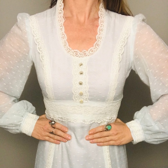 SOLD Vintage 70s boho prairie maxi Gunne inspired - Picture 3 of 7